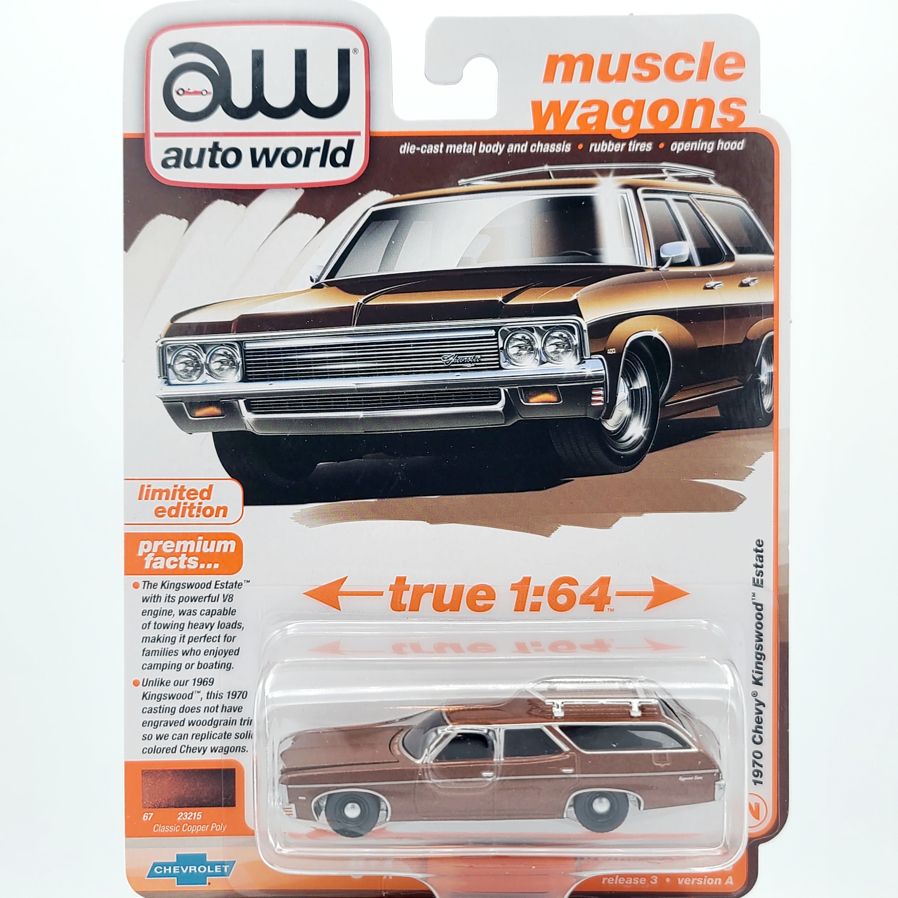 Auto World '70 Chevy Kingswood Estate - 1:64 scale (2024 Release 3A - Muscle Wagons)